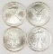 Group of (4) 1998 American Silver Eagle 1oz. Rounds BU