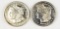 (2) Vintage American Pacific Mint 1 oz .999 fine Silver Rounds
