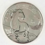 2014 Year Of The Horse 1oz 999 Silver 2 Pound Britain Round