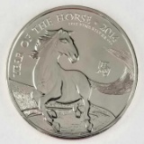 2014 Year Of The Horse 1oz 999 Silver 2 Pound Britain Round