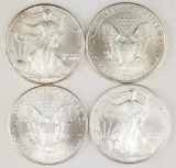 Group of (4) 2000 American Silver Eagle 1oz. BU Rounds