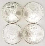 Group of (4) 2009 American Silver Eagle 1oz. BU Rounds