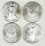 Group of (4) 2018 American Silver Eagle 1oz. BU Rounds