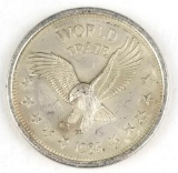 1985 World Trade Unit 1 oz .999 fine Silver
