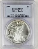 1993 Silver US American Eagle MS69 PCGS