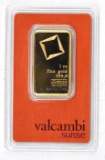 Valcambi Suisse 1oz. .9999 Fine Gold Ingot/Bar