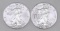 Group of (2) 2020 American Silver Eagle 1oz