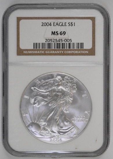 2004 American Silver Eagle 1oz. (NGC) MS69