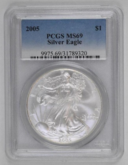 2005 American Silver Eagle 1oz. (PCGS) MS69