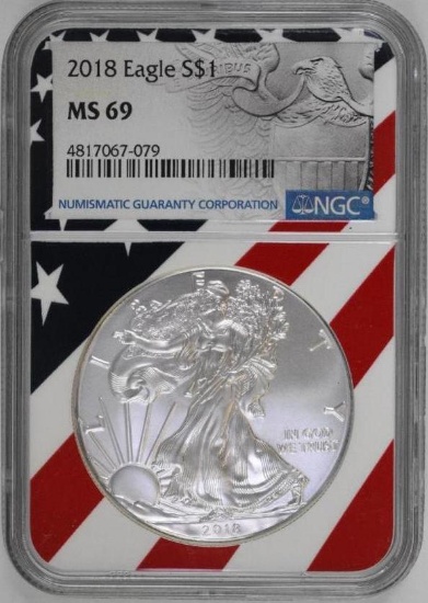 2018 American Silver Eagle 1oz. (NGC) MS69