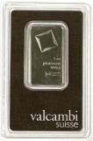 Valcambi Suisse .9995 Fine Platinum 1oz Bar