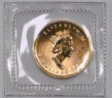 1999 $5 Canada Maple Leaf 1/10thoz. .9999 Fine Gold