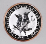 2001 Australia Kookaburra 1oz. .999 Fine Silver Round