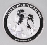 2013 Australia Kookaburra 1oz. .999 Fine Silver Round