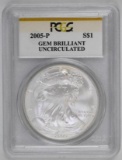 2005 American Silver Eagle 1oz. (PCGS) Gem Brilliant Uncirculated