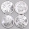 Group of (4) 2005 American Silver Eagle 1oz.