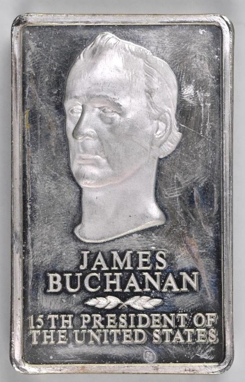 Presidential Ingots Collection James Buchanan 10.5oz. .925 Fine Silver Ingot/Bar