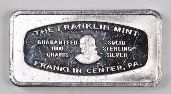 Franklin Mint - Banks - 1000 Grains - 2.0 Ounces Sterling Silver Ingot/Bar