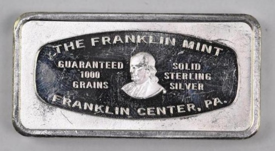 Franklin Mint - Banks - 1000 Grains - 2.0 Ounces Sterling Silver Ingot/Bar