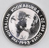 1993 Australia Kookaburra 1oz. .999 Fine Silver