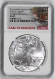 2020 S American Silver Eagle 1oz. (NGC) MS69