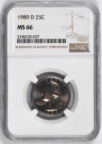 1989 D Washington Quarter (NGC) MS66