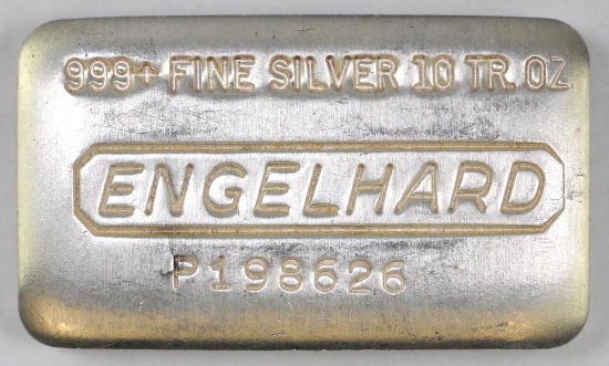 Engelhard 10oz. .999 Fine Silver Ingot/Bar