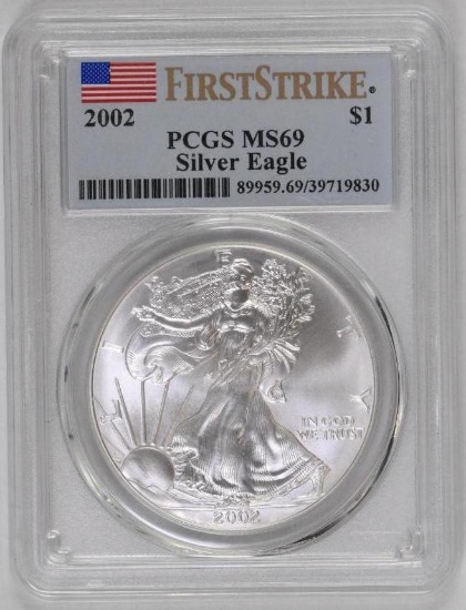 2002 American Silver Eagle 1oz. (PCGS) MS69