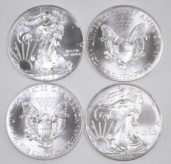 Group of (4) 2015 American Silver Eagle 1oz.