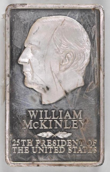 Presidential Ingots Collection William McKinley 10.5oz. .925 Fine Silver Ingot/Bar