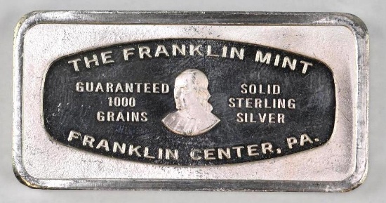 Franklin Mint - Banks - 1000 Grains - 2.0oz. Sterling Silver Ingot/Bar