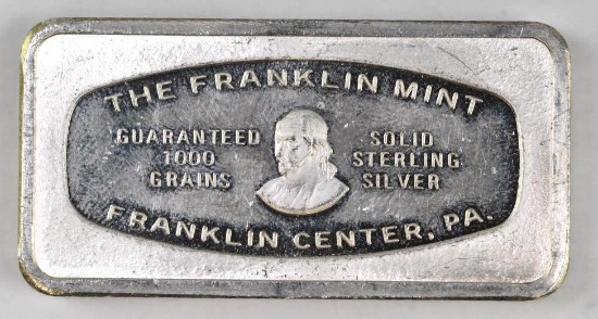Franklin Mint - Banks - 1000 Grains - 2.0oz. Sterling Silver Ingot/Bar