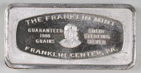 Franklin Mint - Banks - 1000 Grains - 2.0oz. Sterling Silver Ingot/Bar