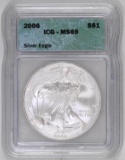 2006 American Silver Eagle 1oz. (ICG) MS69