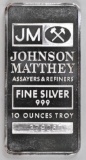 Johnson Matthey 10oz. .999 Fine Silver Ingot/Bar