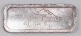 Swiss of America Draper Mint 3oz. .999 Fine Silver Ingot/Bar