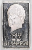 Presidential Ingots Collection James Polk 10.5oz. .925 Fine Silver Ingot/Bar