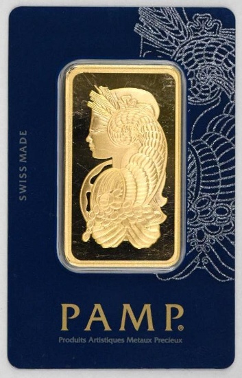 PAMP Suisse 50 Gram (1.608 oz) .9999 Fine Gold Ingot/Bar