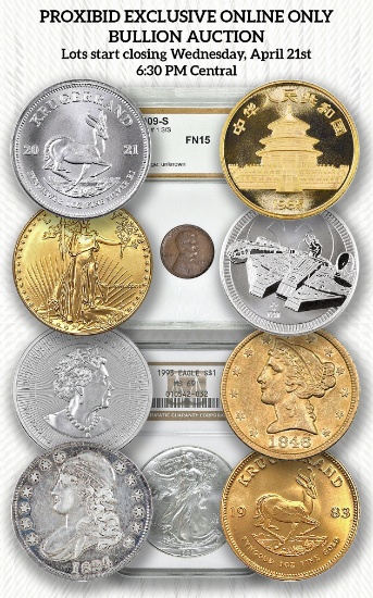 PROXIBID EXCLUSIVE ONLINE ONLY BULLION AUCTION