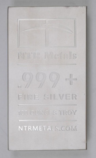 NTR Metals 100oz. .999 Fine Silver Ingot/Bar