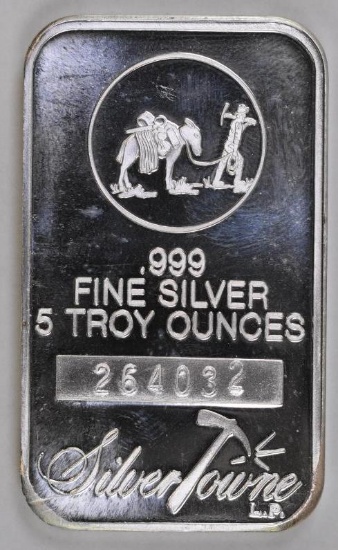 Silver Towne 5oz. .999 Fine Silver Ingot/Bar