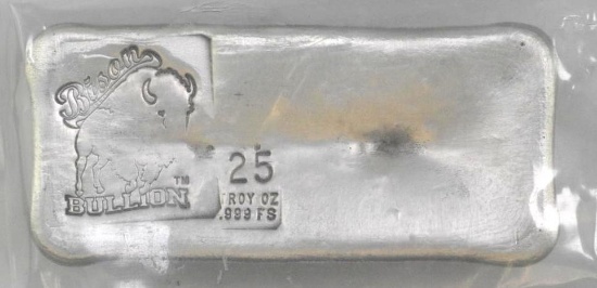 Bison Bullion 25oz. .999 Fine Silver