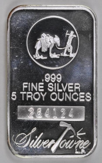 Silver Towne 5oz. .999 Fine Silver Ingot/Bar