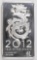 2012 Year of the Dragon 10oz. .999 Fine Silver Ingot/Bar