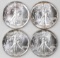 Group of (4) 1987 American Silver Eagle 1oz