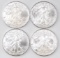 Group of (4) 2008 American Silver Eagle 1oz