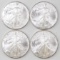 Group of (4) American Silver Eagle 1oz.