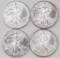 Group of (4) 2001 American Silver Eagle 1oz