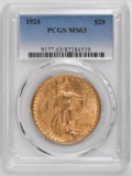 1924 P $20 Saint Gaudens Gold (PCGS) MS63