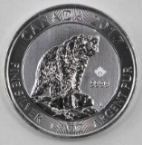 2017 Canada $8 1.5oz. .9999 Fine Silver Grizzly Bear
